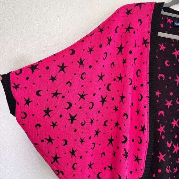 Elhoffer Design Cardigan Womens Essential Starry Witch Dolman Sweater Shrug Pink - Picture 6 of 10